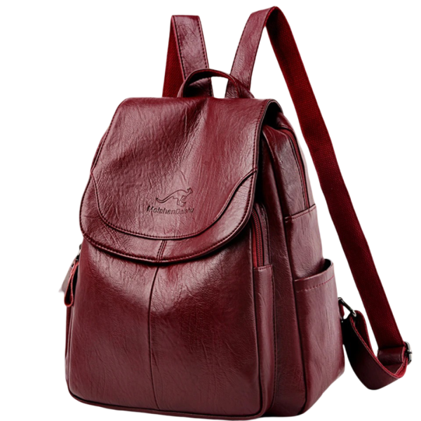 Sac a dos cuir rouge femme