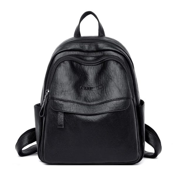 Sac a dos en cuir noir femme