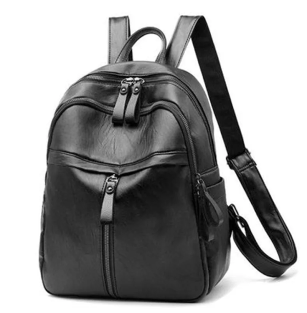 sac a dos noir en cuir vintage femme